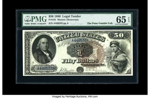 image for: Fr. 161 $50 1880 Legal Tender PMG Gem Uncirculated 65 EPQ....