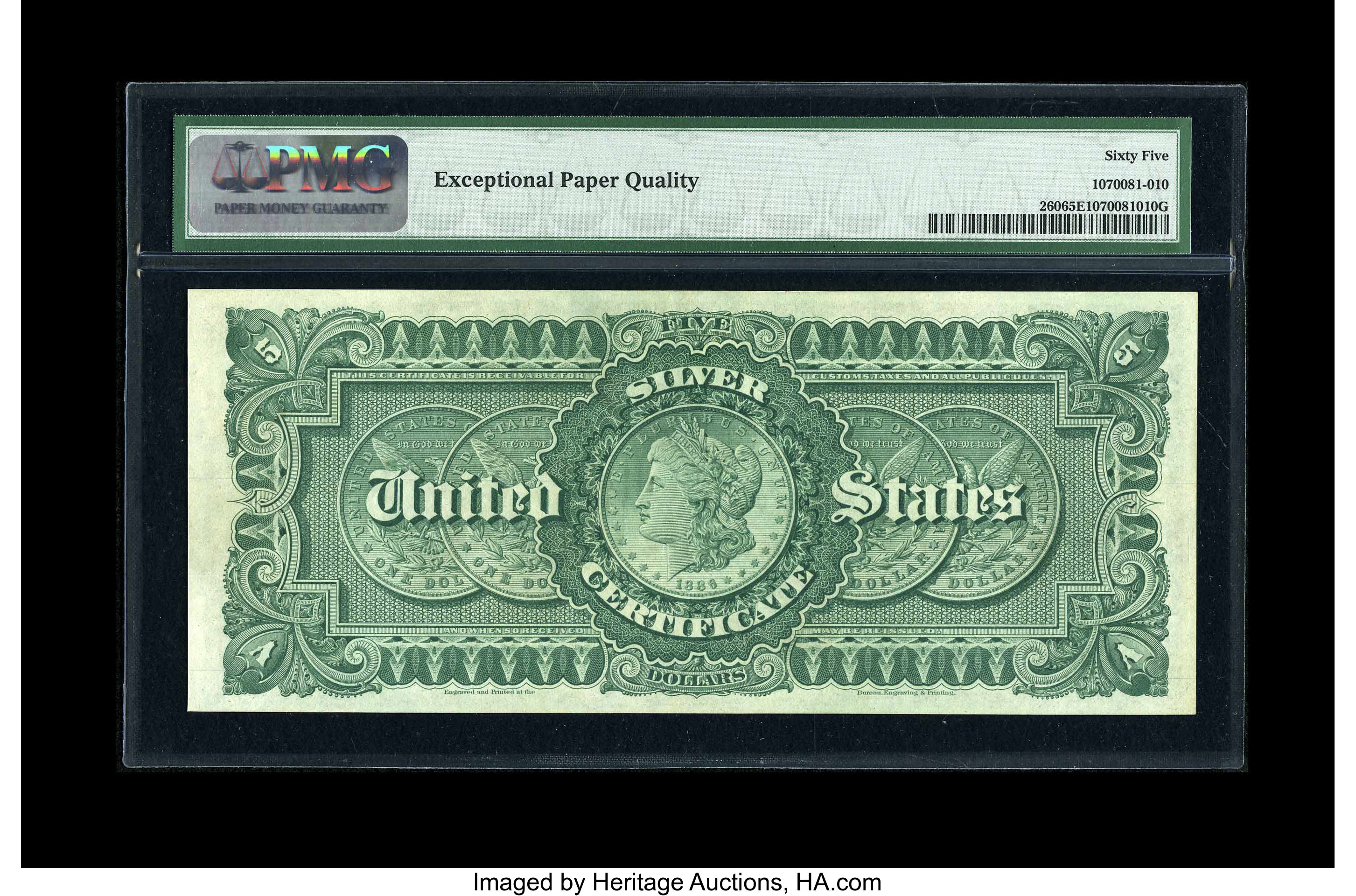 image for: Fr. 260 $5 1886 Silver Certificate PMG Gem Uncirculated 65 EPQ....