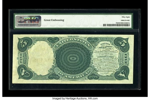 image for: Fr. 70 $5 1880 Legal Tender PMG Choice About Unc 58.