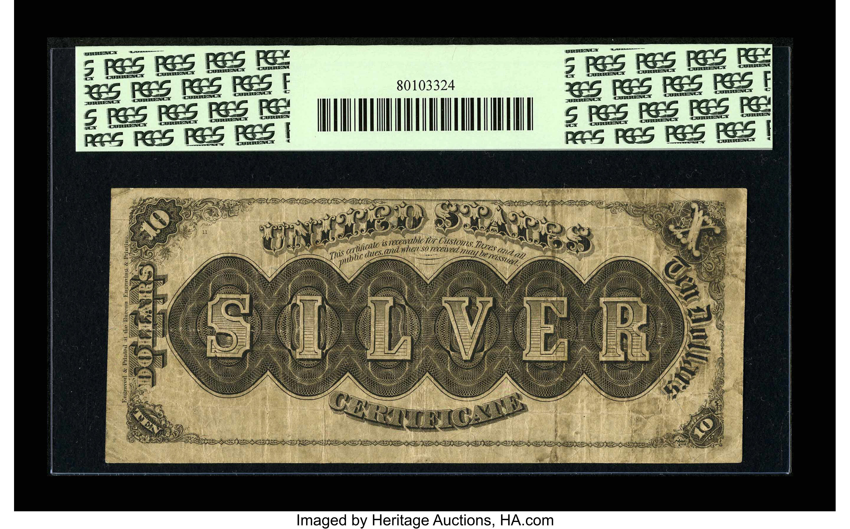 image for: Fr. 287 $10 1880 Silver Certificate PCGS Fine 15PPQ....