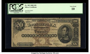 image for: Fr. 309 $20 1880 Silver Certificate PCGS Very Good 10....