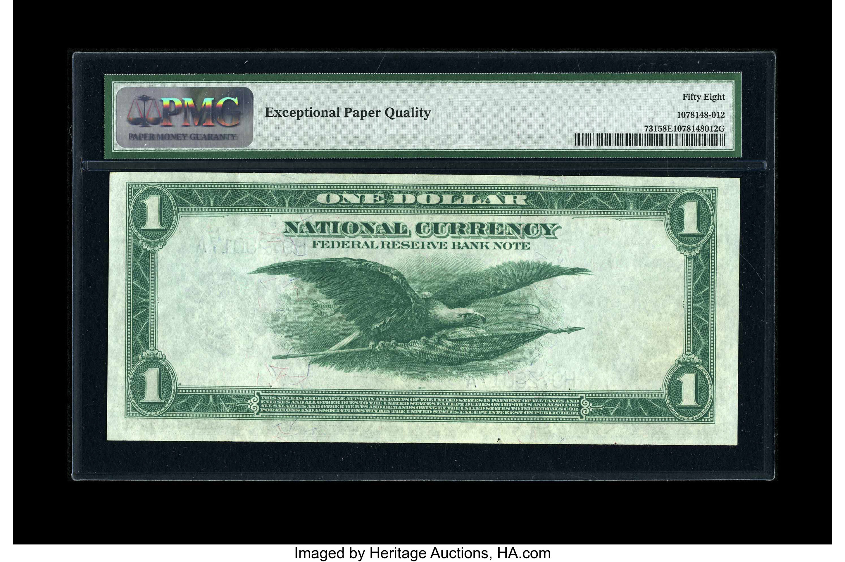 image for: Fr. 731 $1 1918 Federal Reserve Bank Note PMG Choice About Unc 58 EPQ....