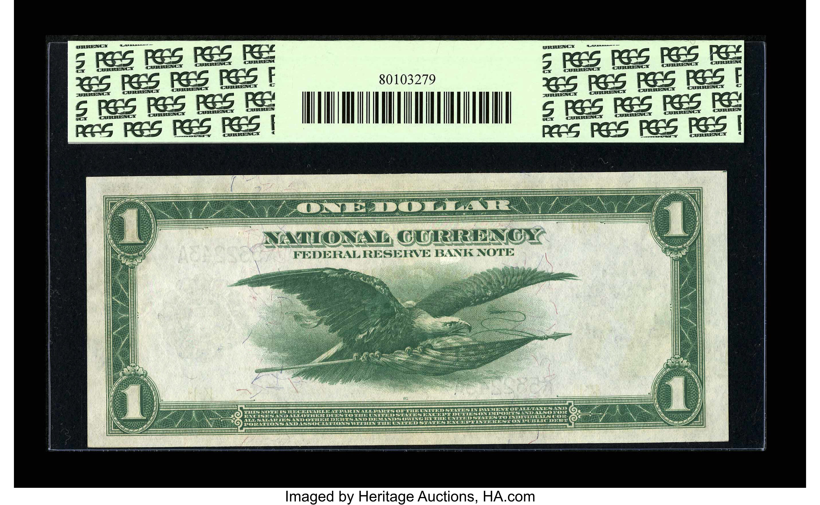 image for: Fr. 740 $1 1918 Federal Reserve Bank Note PCGS Gem New 65PPQ....