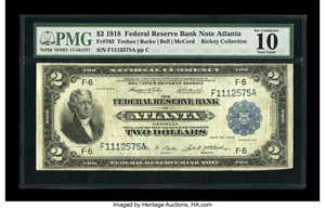 image for: Fr. 763 $2 1918 Federal Reserve Bank Note PMG Very Good 10....