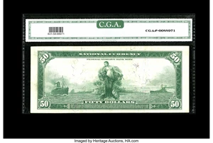 image for: Fr. 831 $50 1918 Federal Reserve Bank Note CGA About Uncirculated 58....