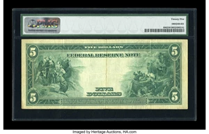 image for: Fr. 886 $5 1914 Federal Reserve Note PMG Very Fine 25....