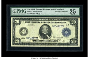 image for: Fr. 977 $20 1914 Federal Reserve Note PMG Very Fine 25....