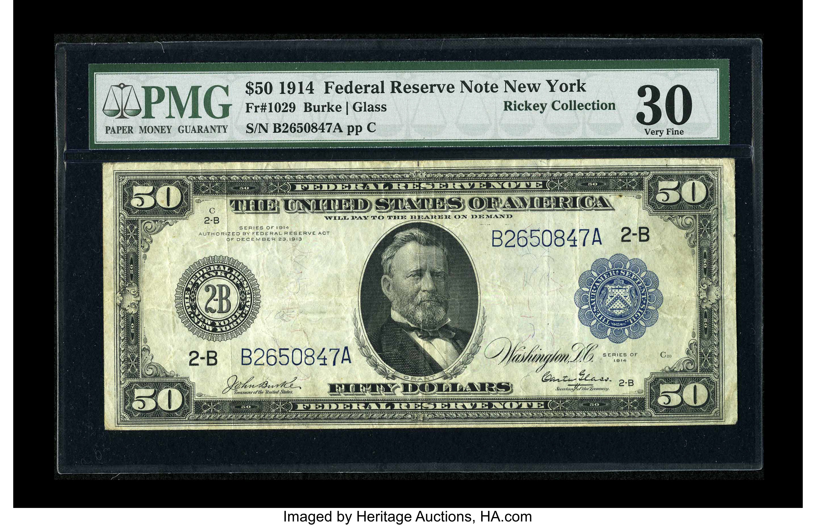 image for: Fr. 1029 $50 1914 Federal Reserve Note PMG Very Fine 30....