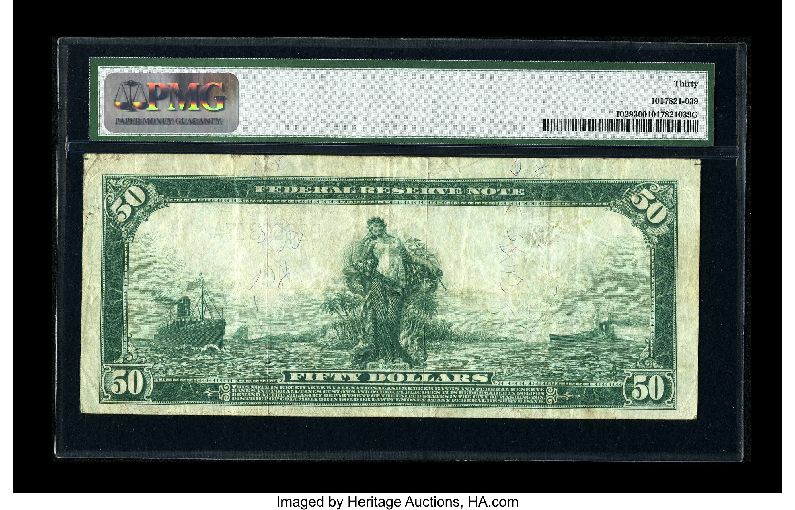image for: Fr. 1029 $50 1914 Federal Reserve Note PMG Very Fine 30....