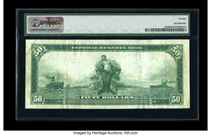 image for: Fr. 1036 $50 1914 Federal Reserve Note PMG Very Fine 20....
