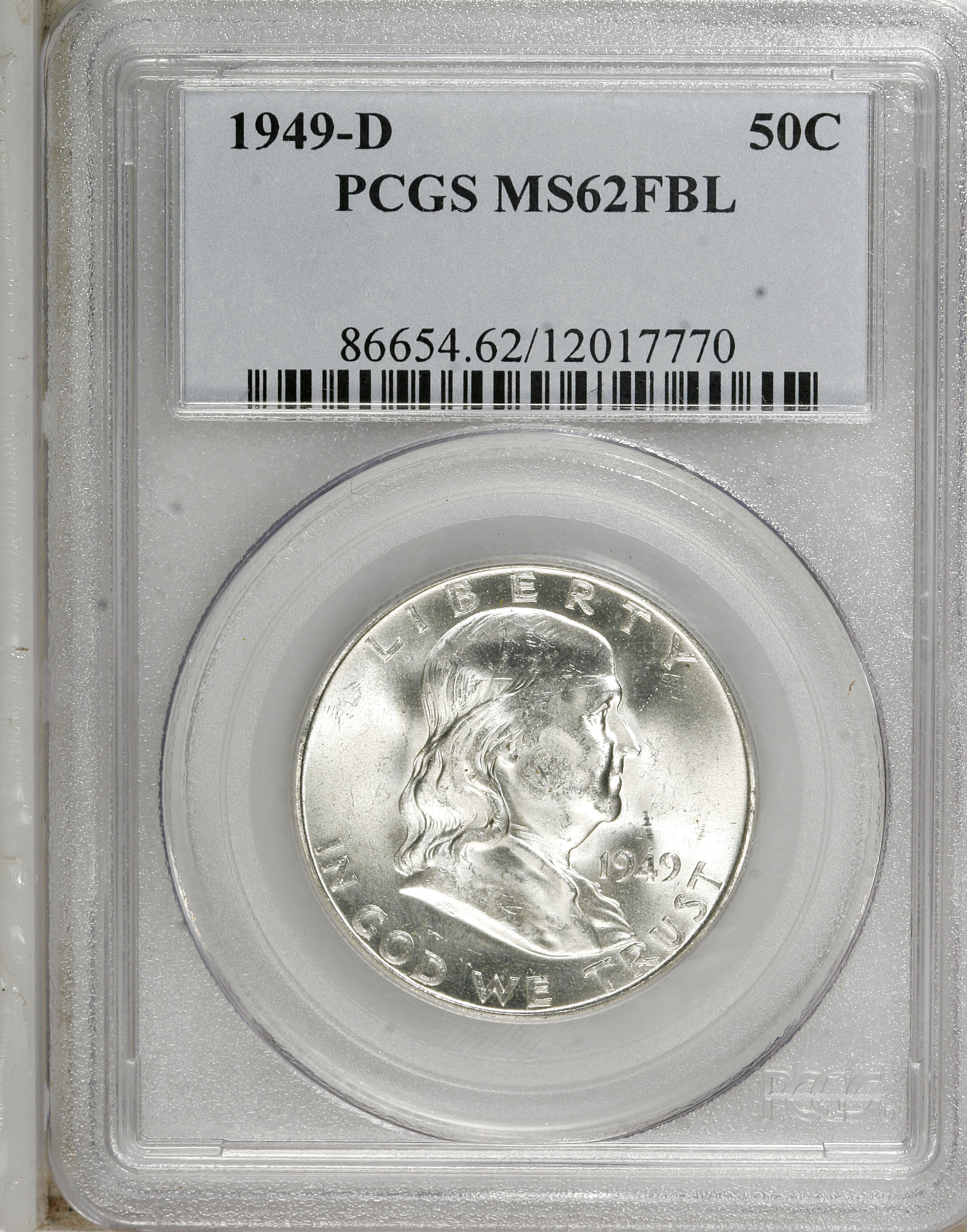 1949-D 50C MS62 Full Bell Lines PCGS. . PCGS Population (52/2443). NGC Census: (34/734). Numismedia Wsl. Price for NGC/PCG...