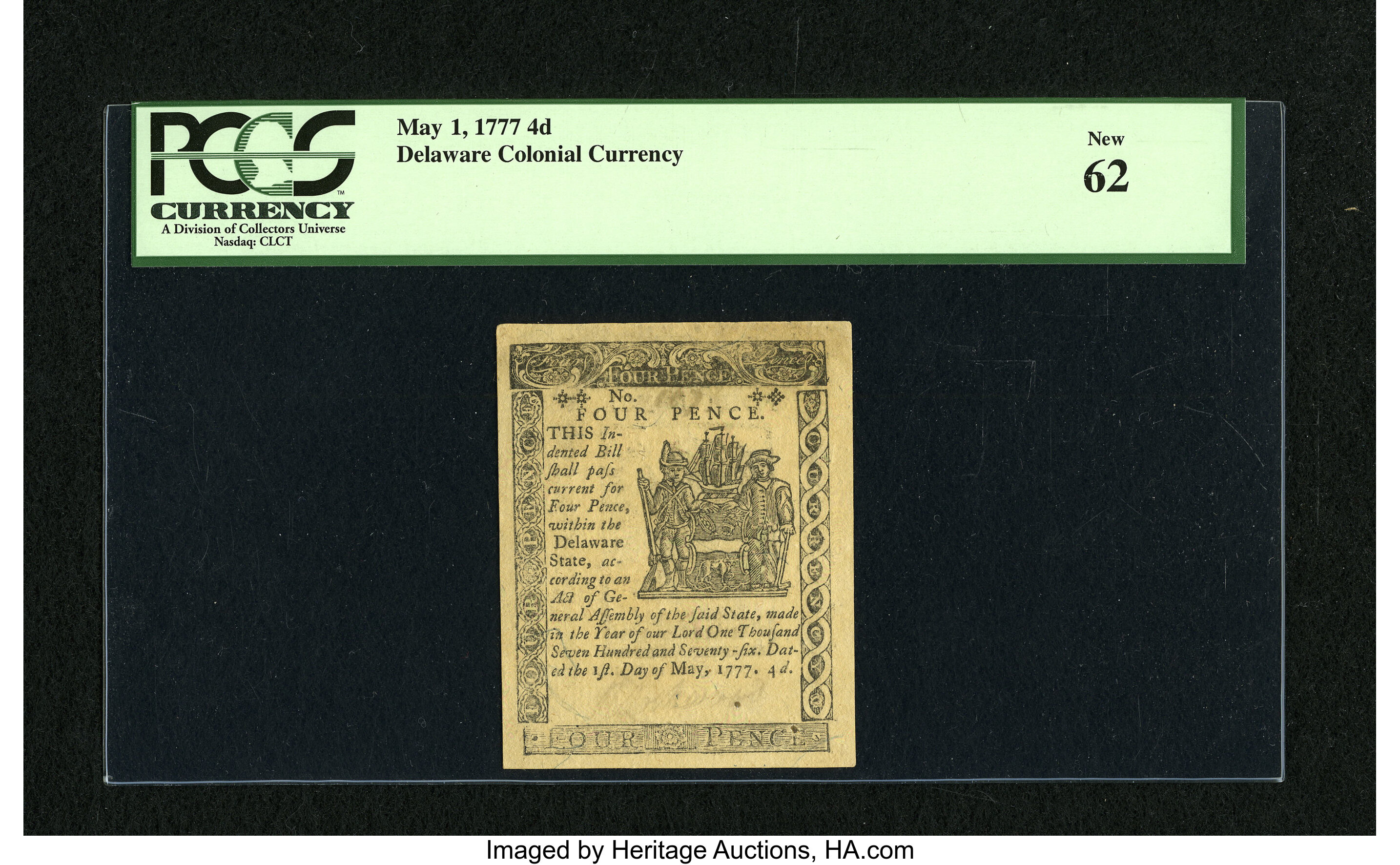 image for: Delaware May 1, 1777 4d PCGS New 62....