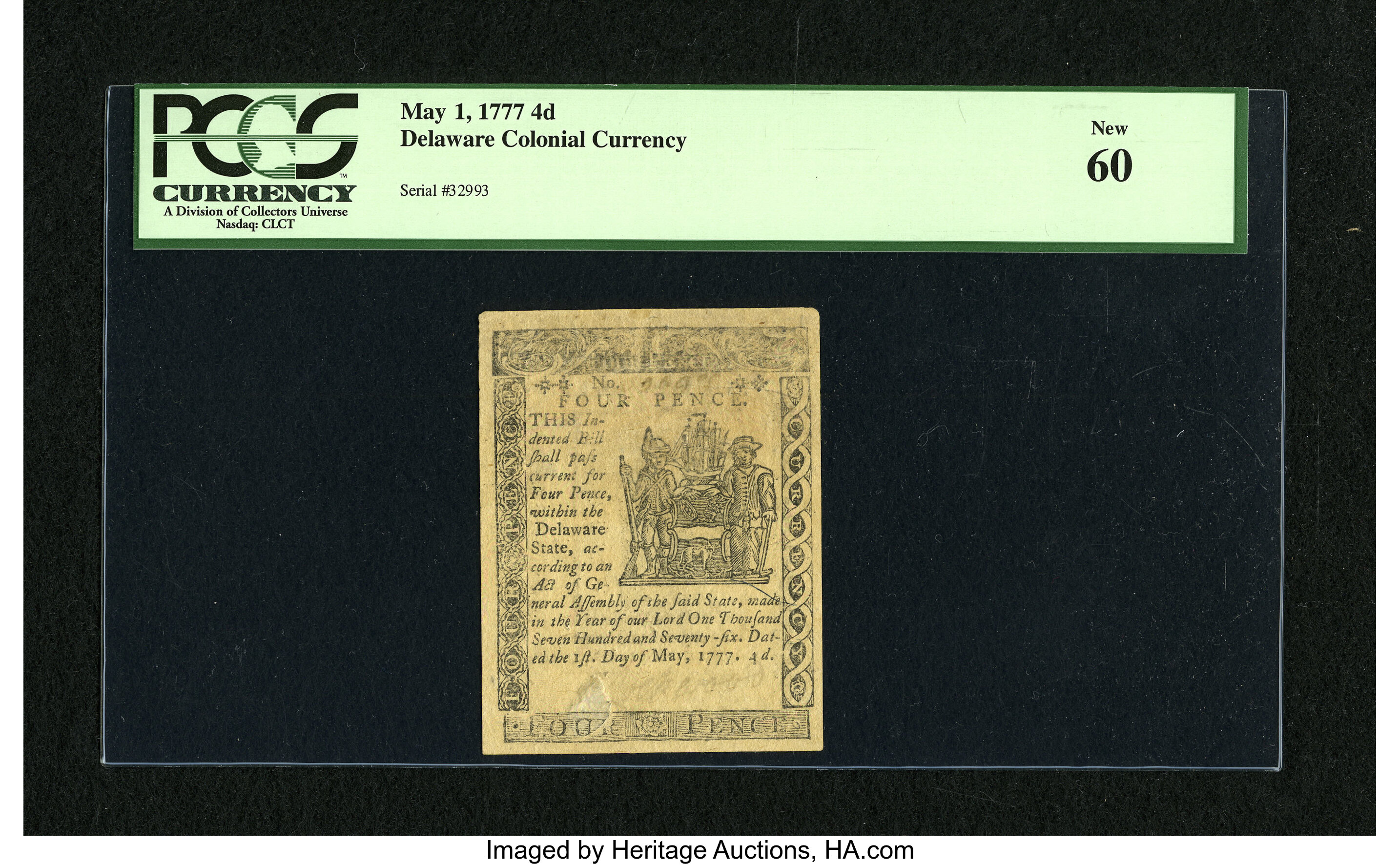 image for: Delaware May 1, 1777 4d PCGS New 60....