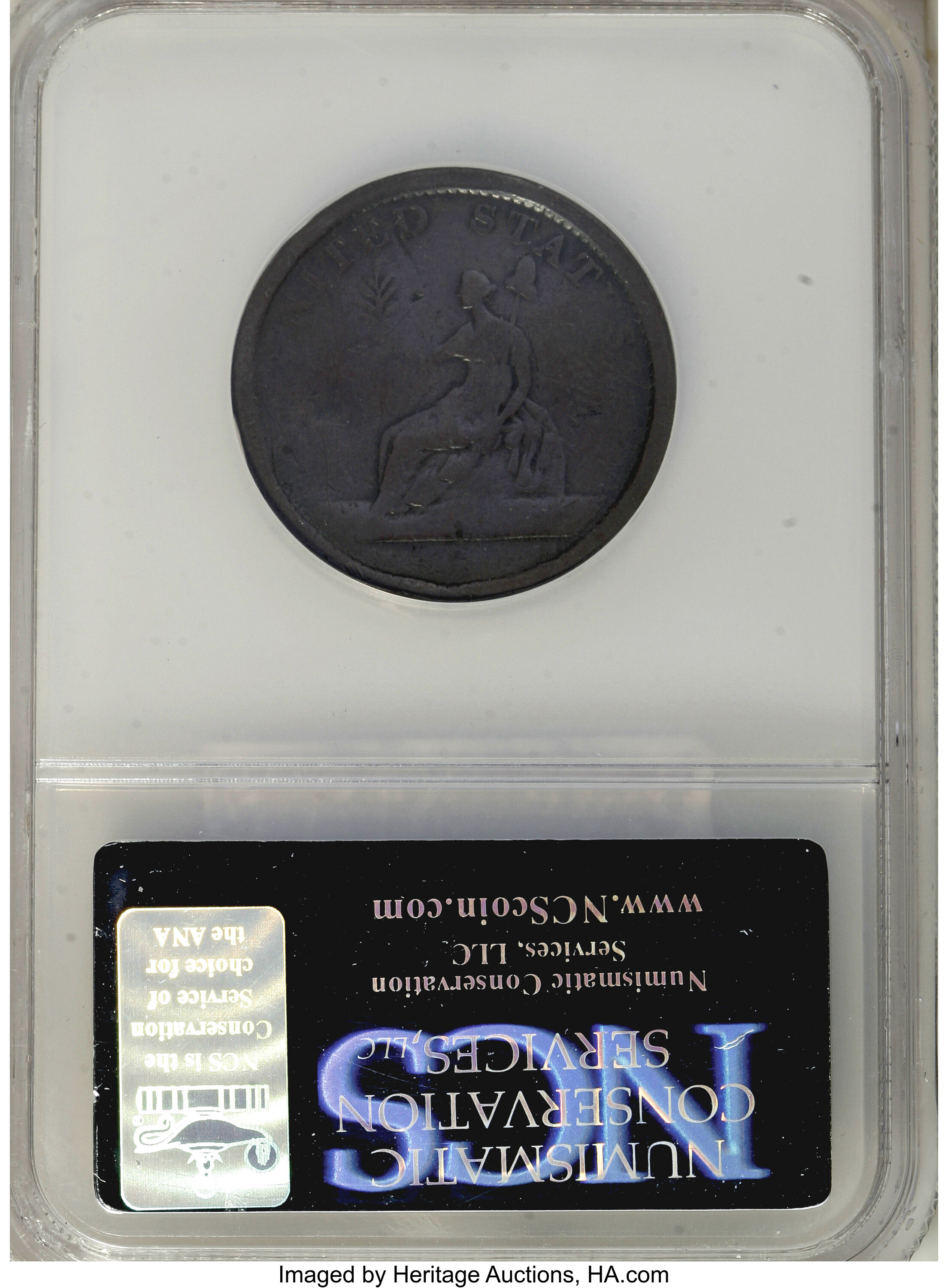 image for: 1783 1C Washington & Independence Cent, Large Bust--Damaged--NCS. VG Details. NGC Census: (0/0). PCGS Population (0/0).   (...