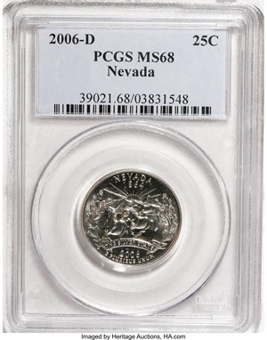 image for: 2006-D 25C Nevada MS68 PCGS. PCGS Population (7/0). NGC Census: (0/0). (#39021)...