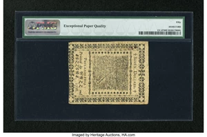 image for: Continental Currency May 9, 1776 $7 PMG About Uncirculated 50 EPQ....