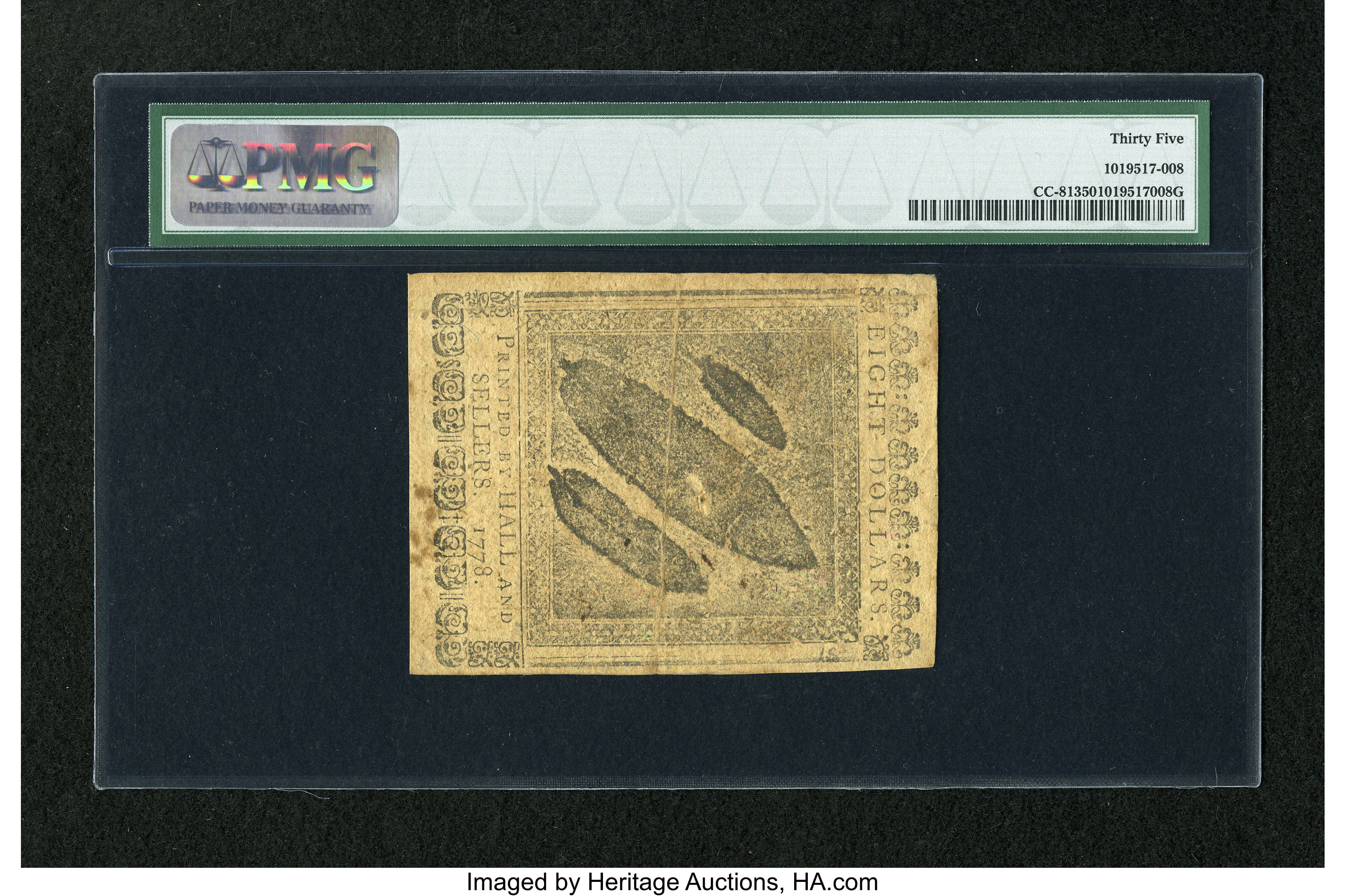 image for: Continental Currency September 26, 1778 $8 PMG Choice Very Fine 35....