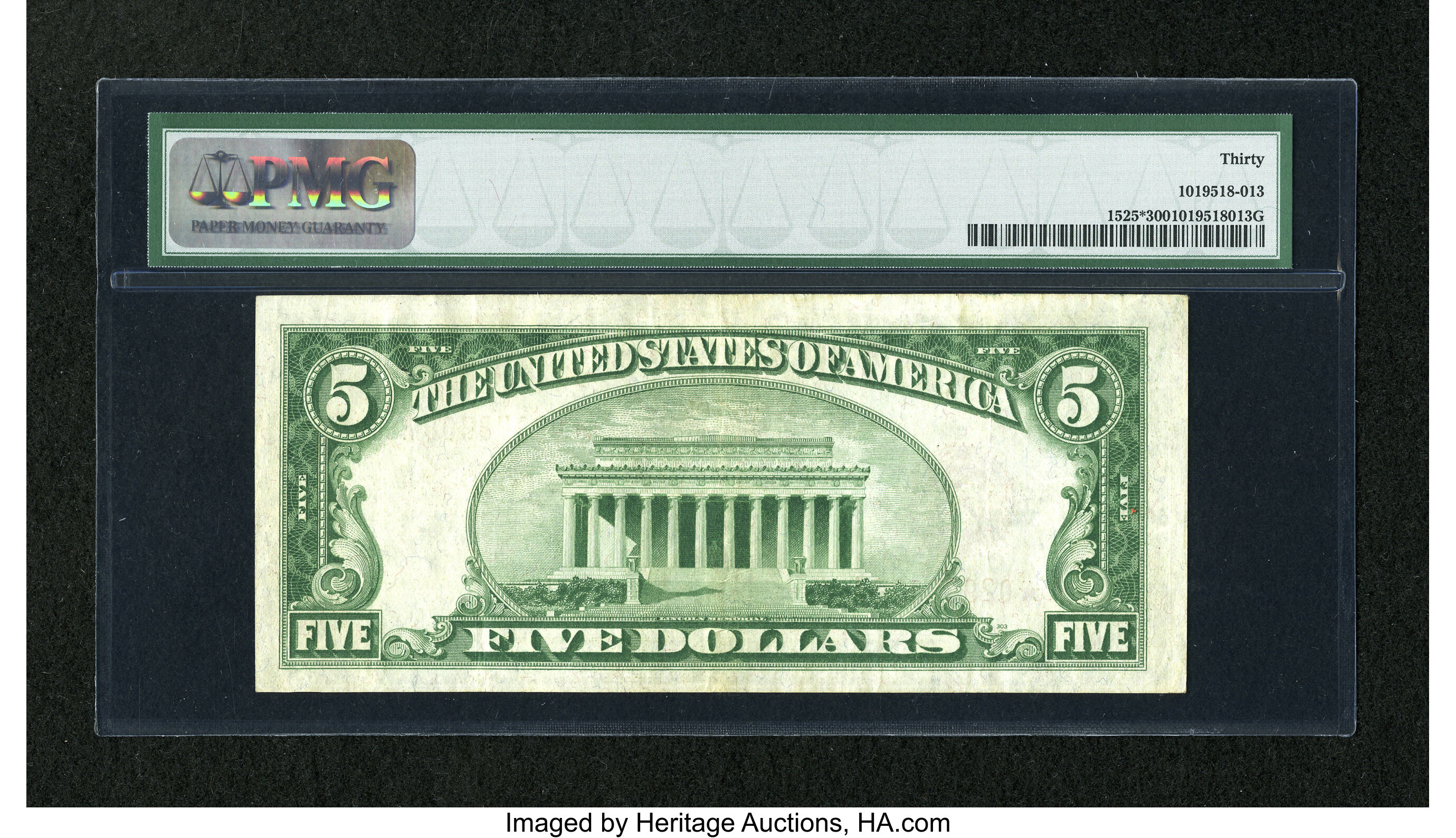 image for: Fr. 1525* $5 1928 Legal Tender Note. PMG Very Fine 30....