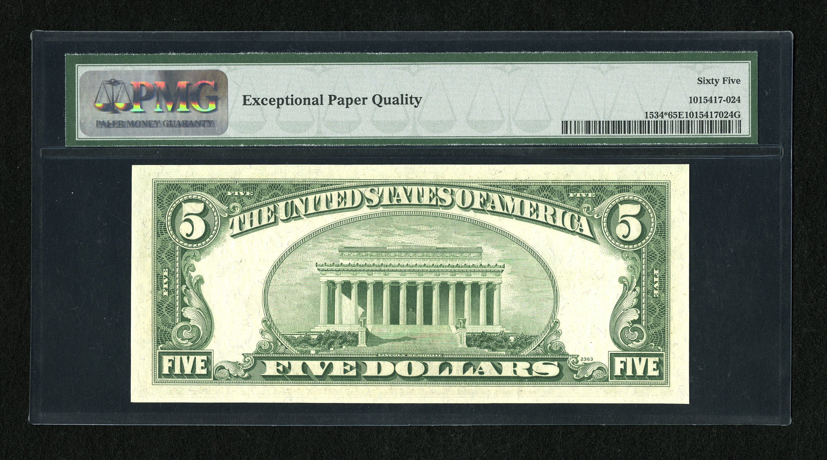 image for: Fr. 1534* $5 1953B Legal Tender Note. PMG Gem Uncirculated 65 EPQ....