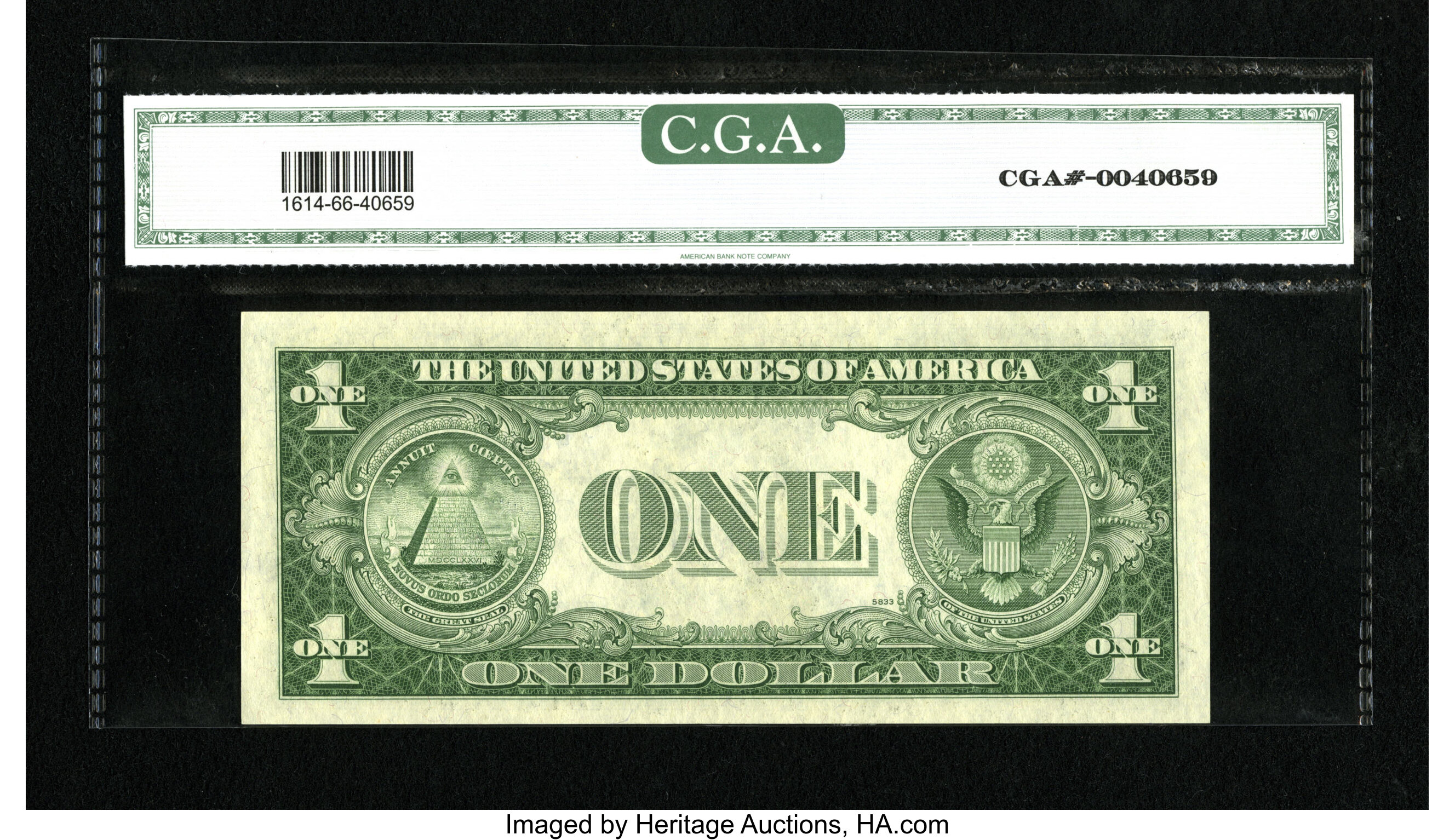 image for: Fr. 1614* $1 1935E Silver Certificate Star Note. CGA Gem Uncirculated 66....
