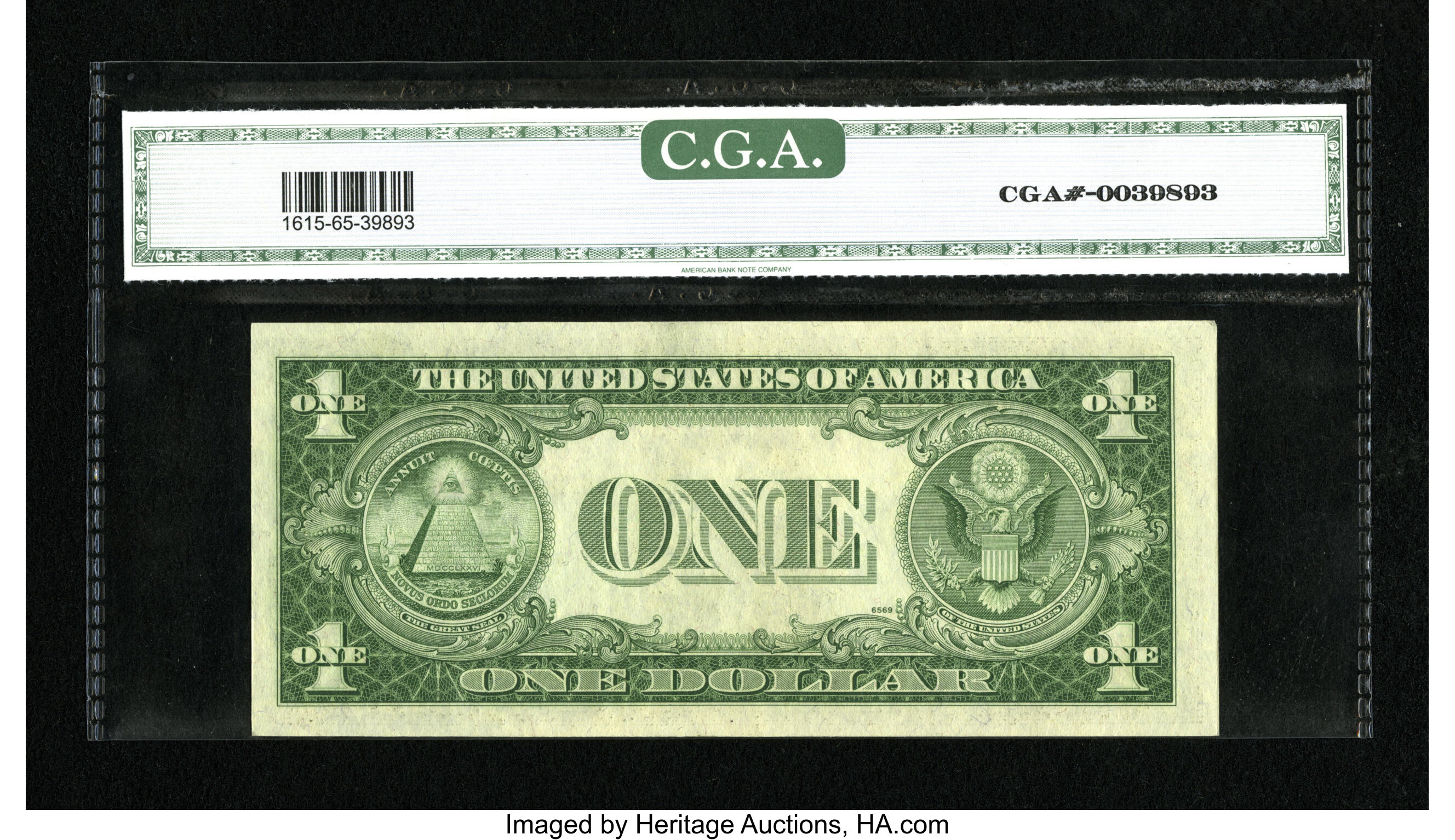image for: Fr. 1615* $1 1935F Silver Certificate. CGA Gem Uncirculated 65....