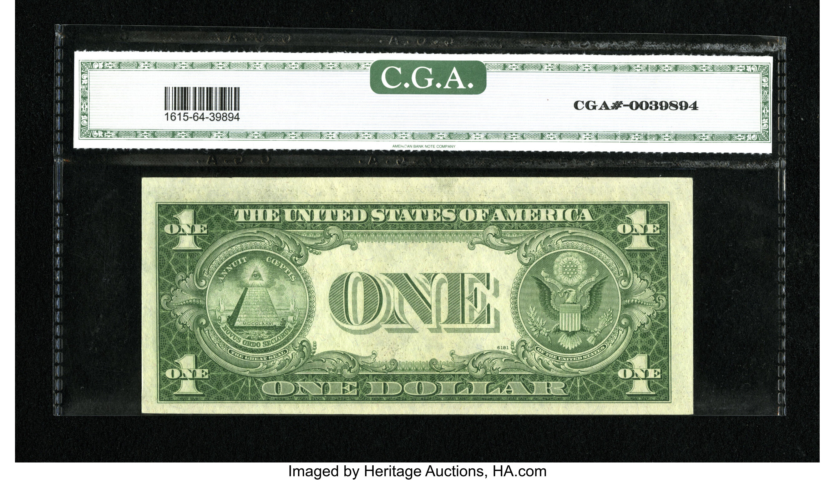 image for: Fr. 1615* $1 1935F Silver Certificate. CGA Choice Uncirculated 64....