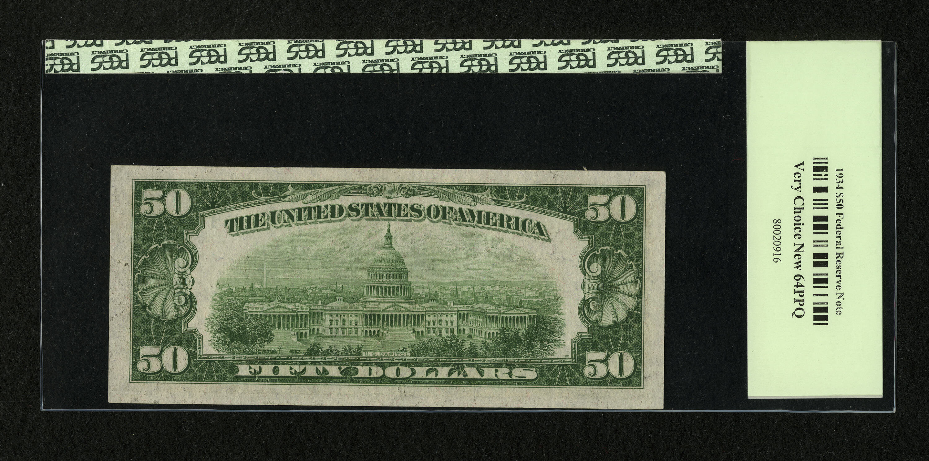 image for: Fr. 2102-C $50 1934 Federal Reserve Note. PCGS Very Choice New 64PPQ....