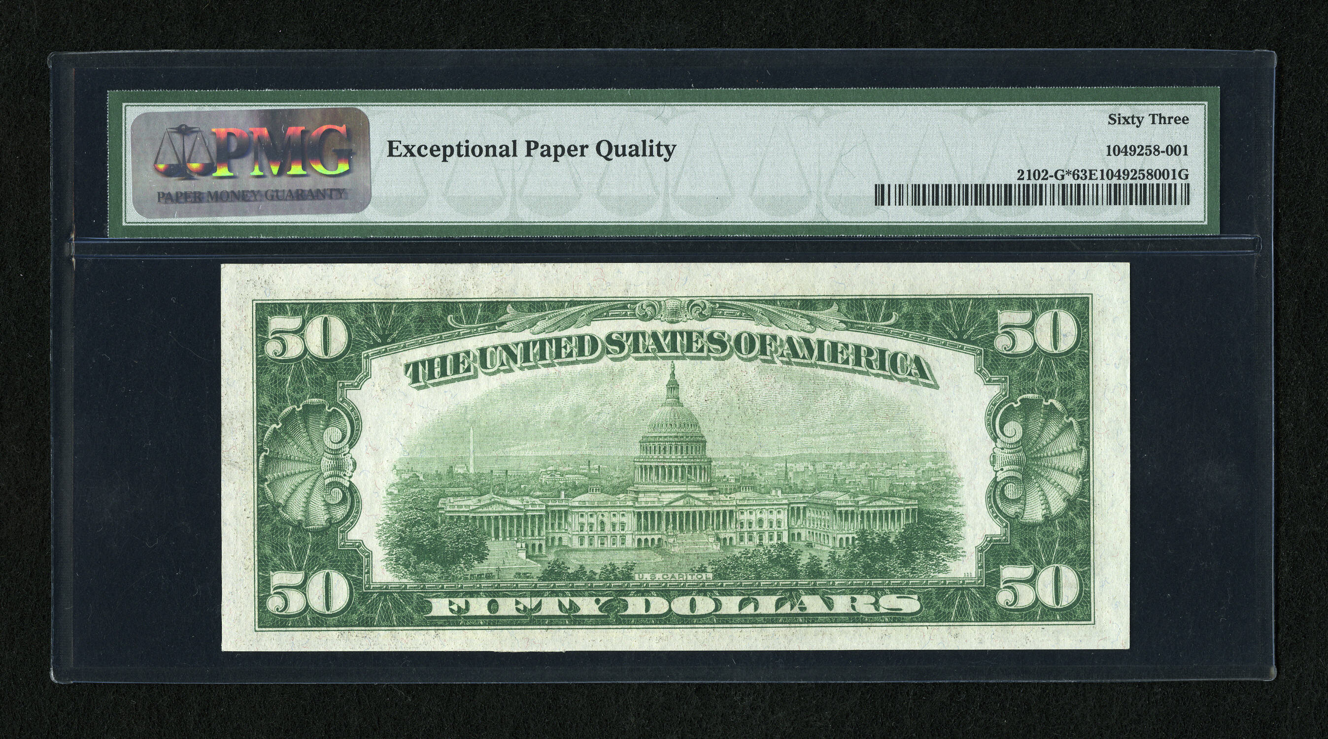 image for: Fr. 2102-G* $50 1934 Federal Reserve Star Note. PMG Choice Uncirculated 63 EPQ....