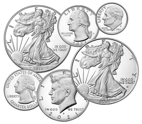 2021-S 25c-$1 Silver Limited Edition Proof Set, 6 Coins PR