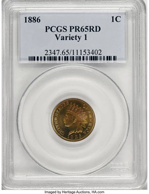 image for: 1886 1C Type One PR65 Red PCGS....