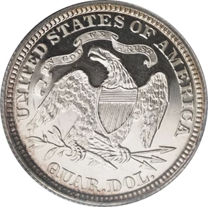 image for: 1866 25C PR64 Deep Cameo PCGS....