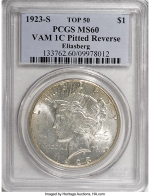 image for: 1923-S $1 MS60 PCGS....