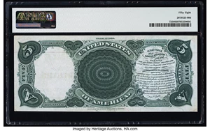 image for: Fr. 72 $5 1880 Legal Tender PMG Choice About Unc 58....