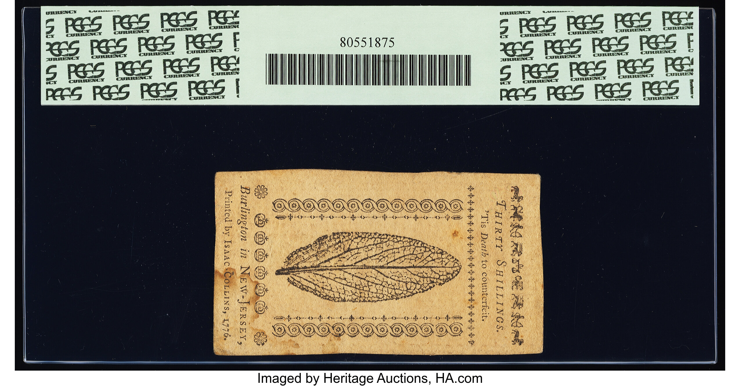 image for: New Jersey March 25, 1776 30s PCGS Apparent About New 53....