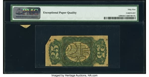 image for: Printed Fold Error Fr. 1299 25¢ Third Issue PMG About Uncirculated 55 EPQ....
