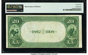 image for: Hagerstown, MD - $20 1882 Date Back Fr. 550 The Peoples National Bank Ch. # (E)4856 PMG Very Fine 25....