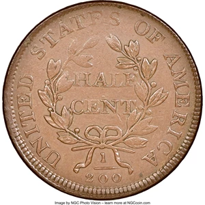 image for: 1806 1/2 C Large 6, Stems, C-4, B-4, R.1, AU58 NGC. NGC Census: (21/35). PCGS Population: (3/6). CDN: $1,500 Whsle. Bid for...