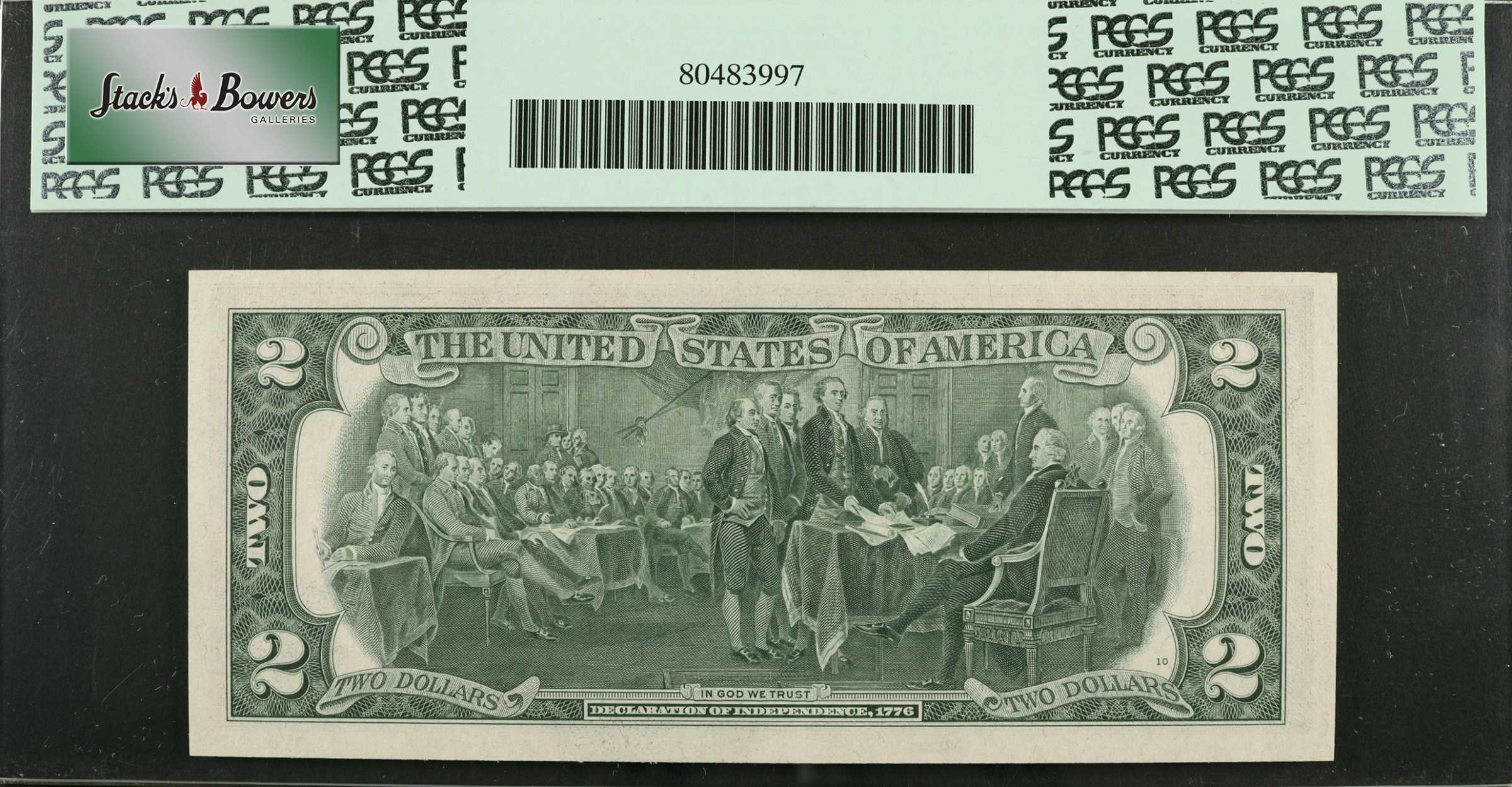 image for: Fr. 1935-L. 1976 $2  Federal Reserve Note. San Francisco. PCGS Currency Very Choice New 64 PPQ. Radar Serial Number.