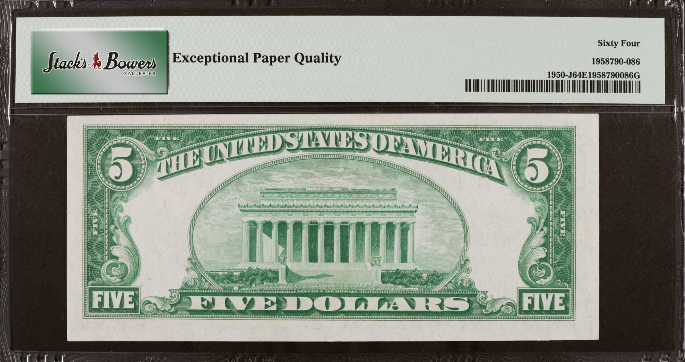 image for: Fr. 1950-J. 1928 $5  Federal Reserve Note. Kansas City. PMG Choice Uncirculated 64 EPQ.