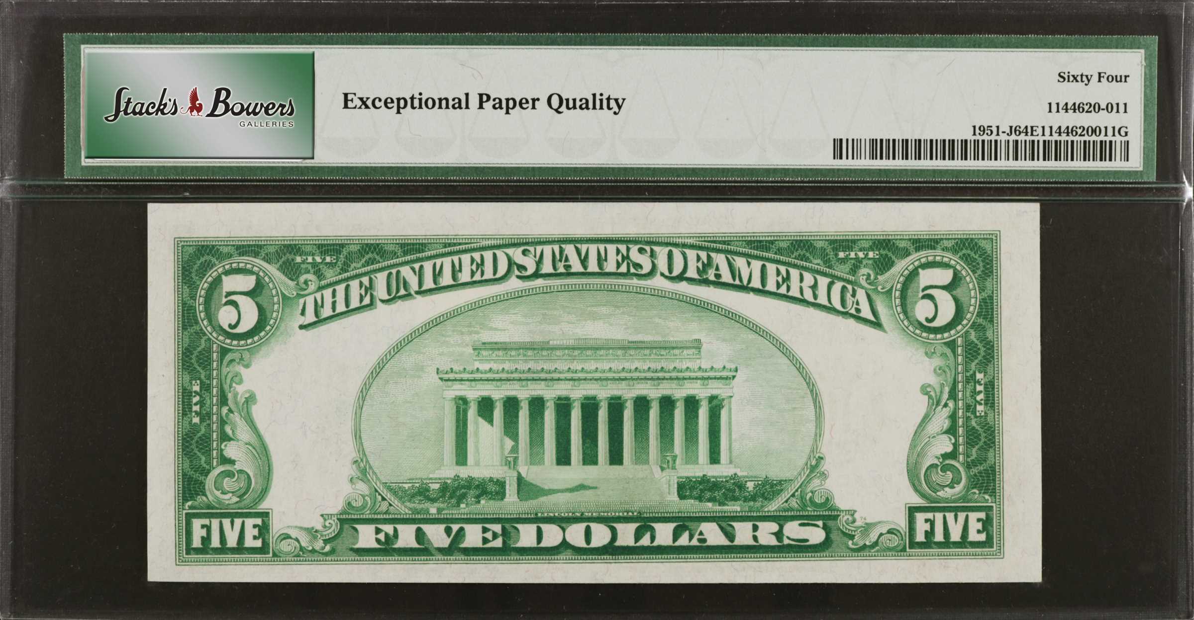 image for: Fr. 1951-J. 1928A $5  Federal Reserve Note. Kansas City. PMG Choice Uncirculated 64 EPQ.