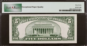image for: Fr. 1960-L. 1934D $5 Federal Reserve Note. San Francisco. PMG Superb Gem Uncirculated 67 EPQ.