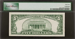 image for: Fr. 1961-G*. 1950 $5 Federal Reserve Star Note. Wide I. Chicago. PMG Choice Uncirculated 64.
