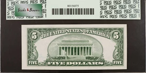 image for: Fr. 1962-L. 1950A $5 Federal Reserve Note. San Francisco. PCGS Currency Very Choice New 64 PPQ. Courtesy Autographs.