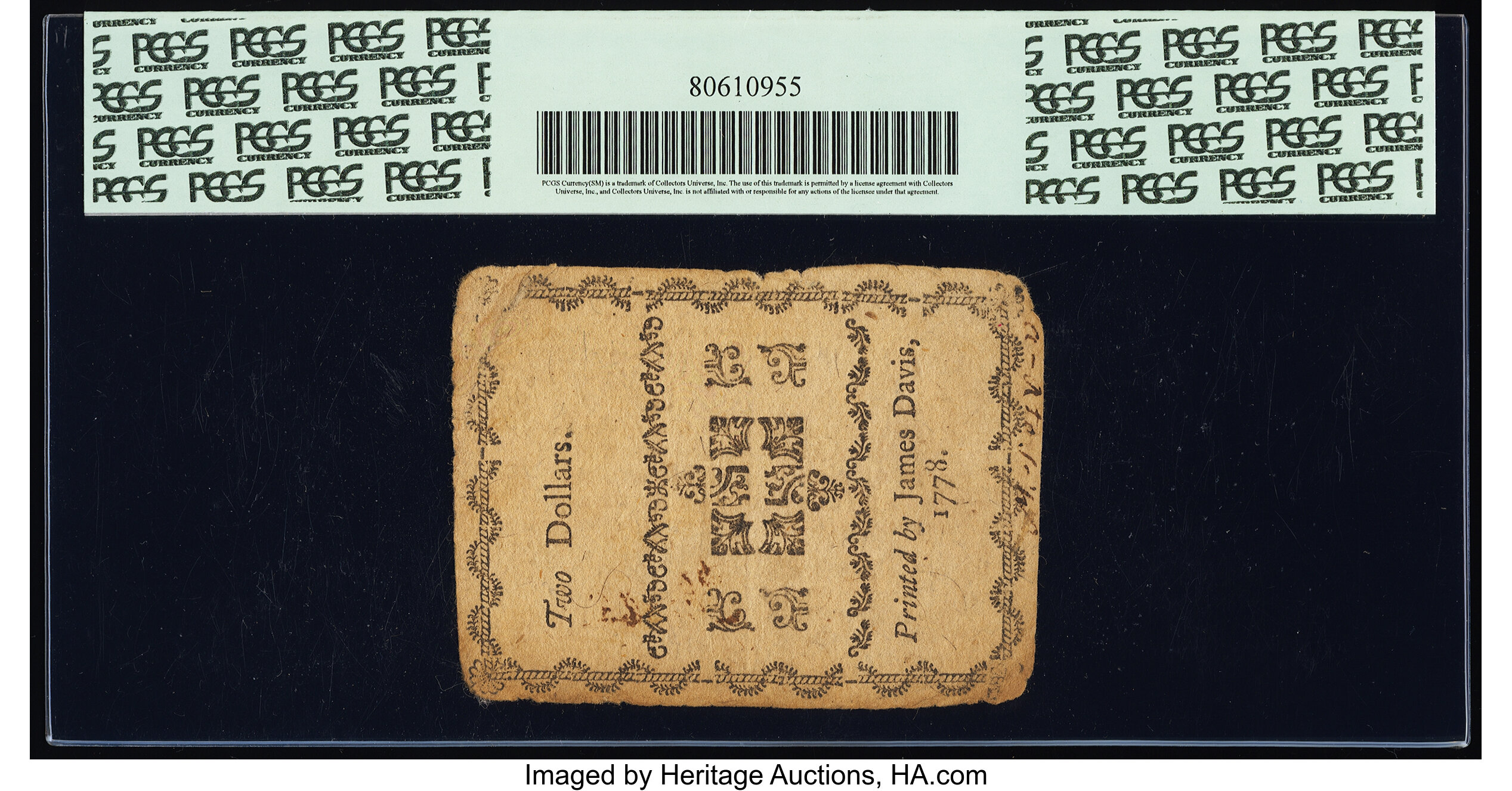 image for: North Carolina August 8, 1778 $2 Virtuous Councils the Cement of States PCGS Very Fine 25....