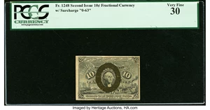image for: Fr. 1248 10¢ Second Issue PCGS Very Fine 30....