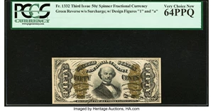 image for: Fr. 1332 50¢ Third Issue Spinner PCGS Very Choice New 64PPQ....