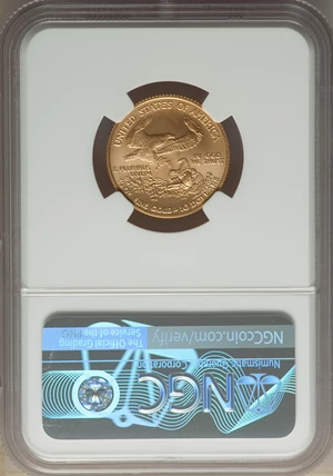 image for: 2008-W $10 Quarter-Ounce Gold Eagle, Burnished, MS69 NGC. NGC Census: (184/1428). PCGS Population: (1096/1194). CDN: $750 W...