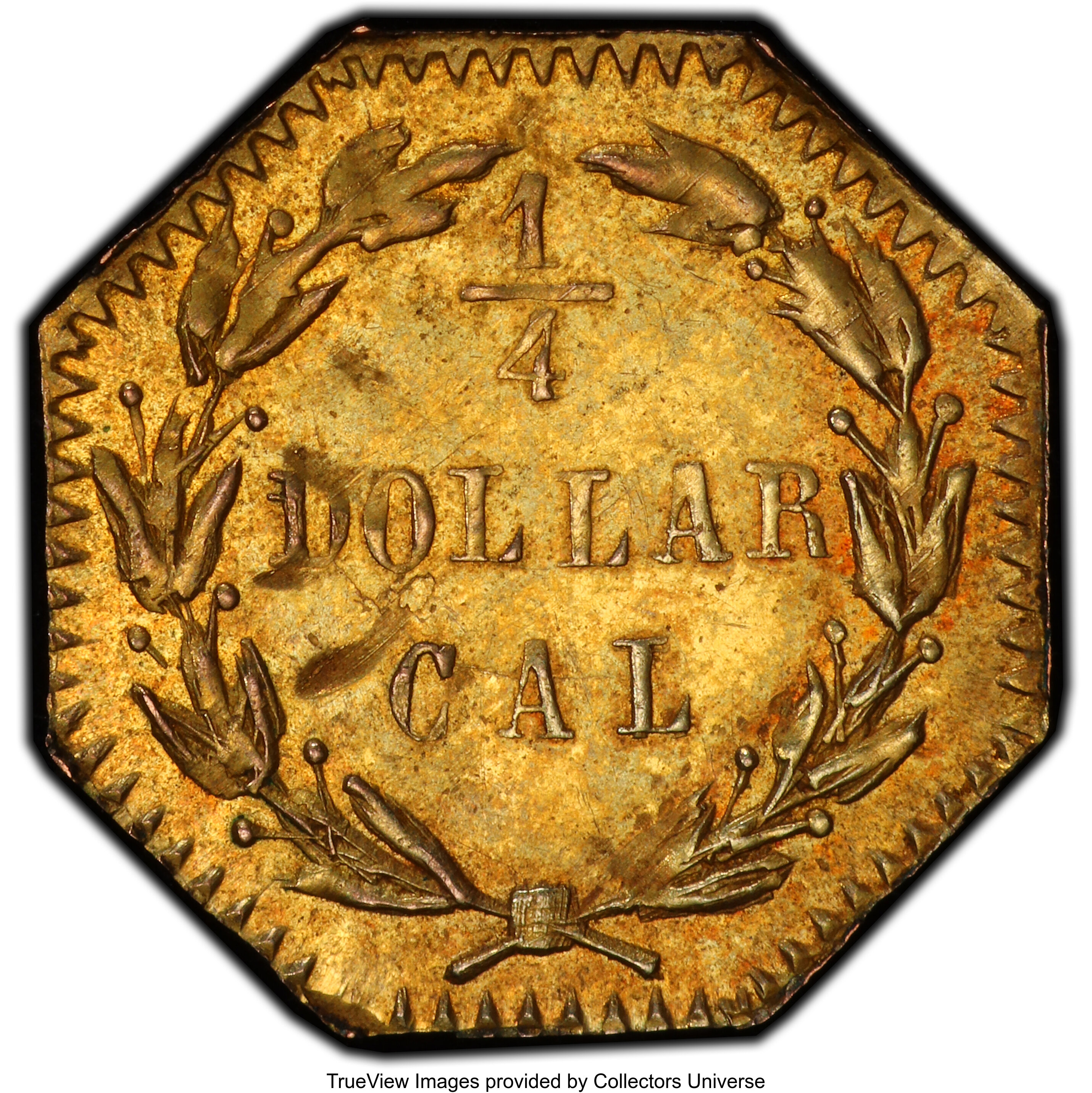 image for: 1875 25C Indian Octagonal 25 Cents, BG-783, R.5, AU53 PCGS. PCGS Population: (1/35 and 0/0+). NGC Census: (0/5 and 0/0+).  ...