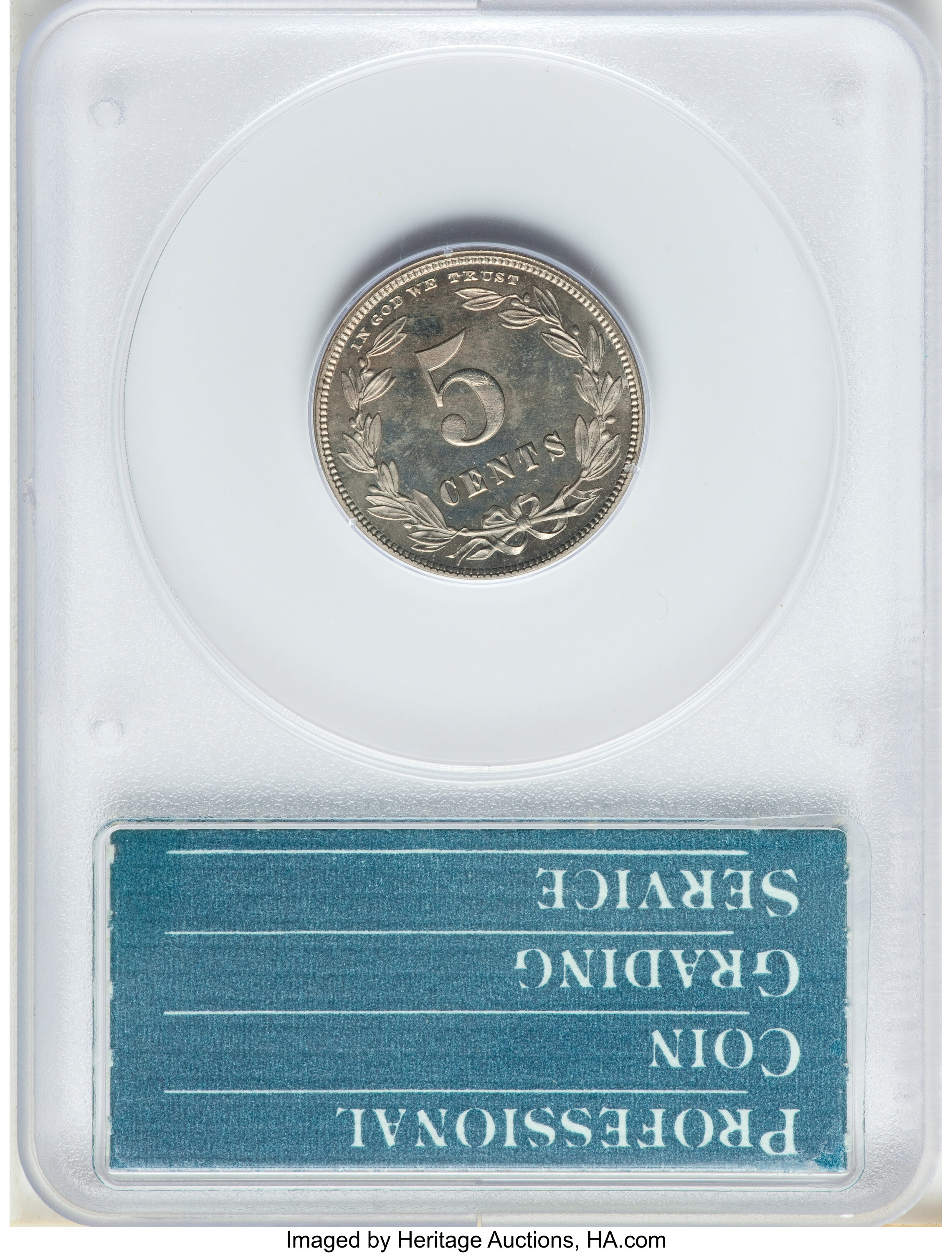 image for: 1867 5C Five Cents, Judd-566, Pollock-627, Low R.6, PR64 PCGS. CAC. PCGS Population: (8/4). NGC Census: (3/7).  ...