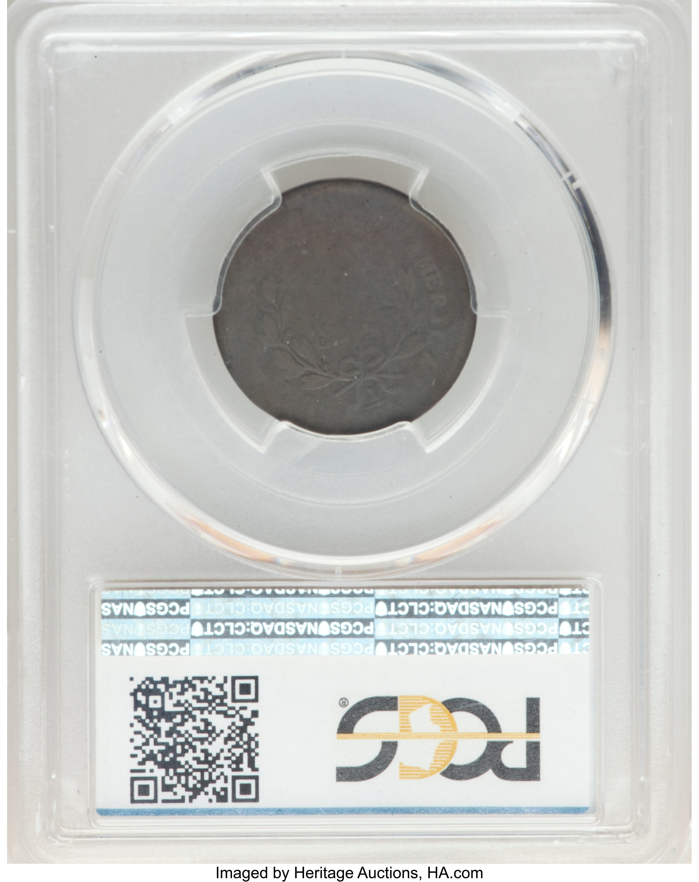 image for: 1796 1/2 C With Pole, C-2, B-2, High R.4, AG3 PCGS. CAC. The vast majority of 1796 Cohen-2 half cents are well worn, dark, ...